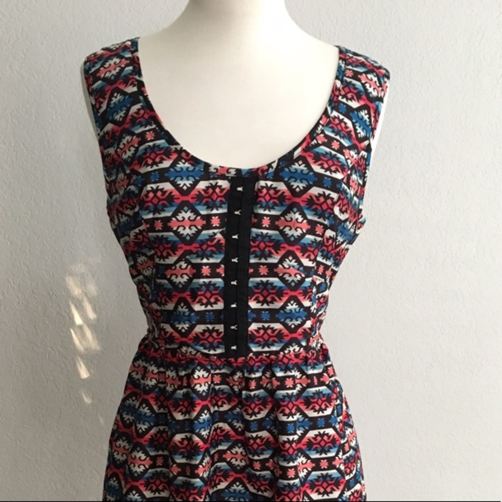 Band of Gypsies Print Sleeveless Mini Dress